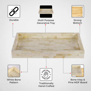 Ivory Bone White Decorative Tray