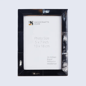 Bone Inlay Picture Photo Frame Black
