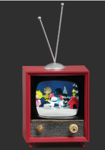 5.5"H Peanuts Lighted Musical TV with Skating Characters - Amusements