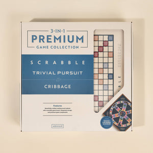 3-in-1 Game Collection: Scrabble, Trivial Pursuit & Cribbage