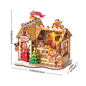 Gingerbread House Christmas Scene - DIY Miniature Kit