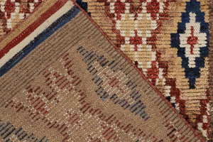 Red / Blue Moroccan Rug - Diamonds