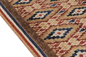 Red / Blue Moroccan Rug - Diamonds
