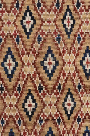 Red / Blue Moroccan Rug - Diamonds
