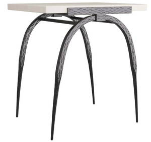 Marble Table With Hand Forged Iron Base