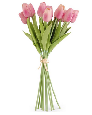 artificial real touch pink tulip bouquet