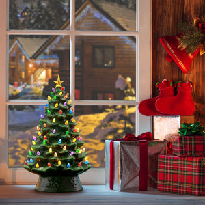 18" Nostalgic Tree- Green Multi