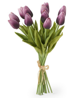 artificial real touch purple tulip bouquet