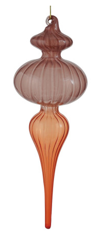 Two Toned Glass Finial Ornament Multiple Styles