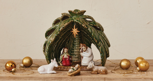 Stoneware Vintage Reproduction Nativity, Set of 6
