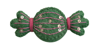 Handmade Wool Candy Shaped Tape Measure With Sequins & Beads