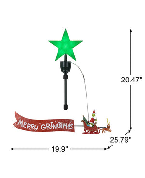 Animated Tree Topper- Grinch with Green Star