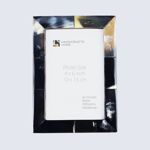 Bone Inlay Picture Photo Frame Black