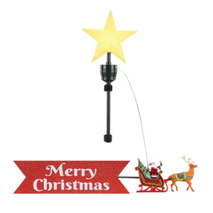 Animated Tree Topper Santa's Sleigh