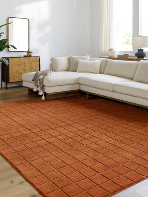 Terracotta Small Grid Rug