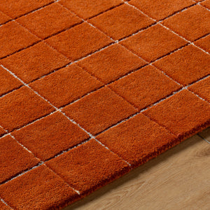 Terracotta Small Grid Rug