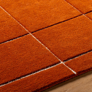 Terracotta Large Grid Rug