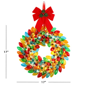 C9 Bulb Collection Wreath - Multi
