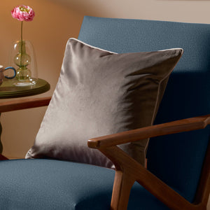Meridian Velvet Cushion Charcoal/Dove