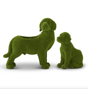 Flocked Mossy Dog Planter (2 Styles)
