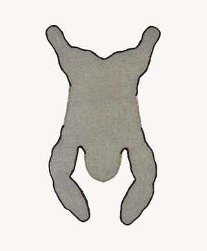 handmade small wool gorilla rug (back)