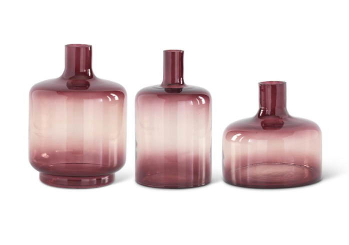 burgundy glass vases