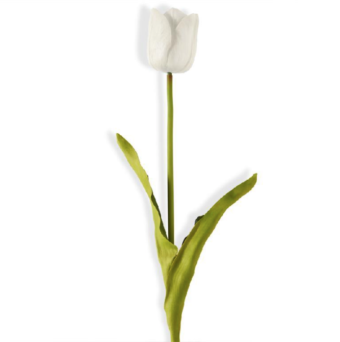 artificial real touch white tulip flower