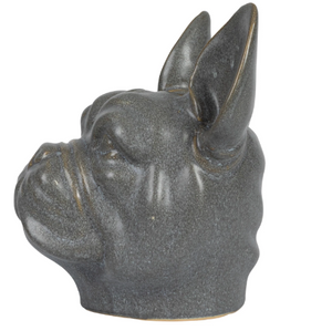 Stoneware French Bulldog Vase