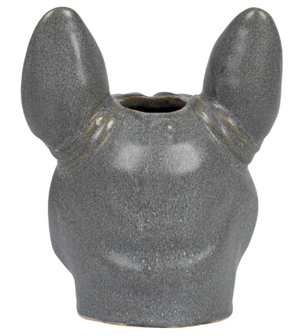 Stoneware French Bulldog Vase