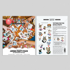 tattly jumbo party pack temporary tattoos