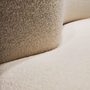 cream coloured faux shearling fabric