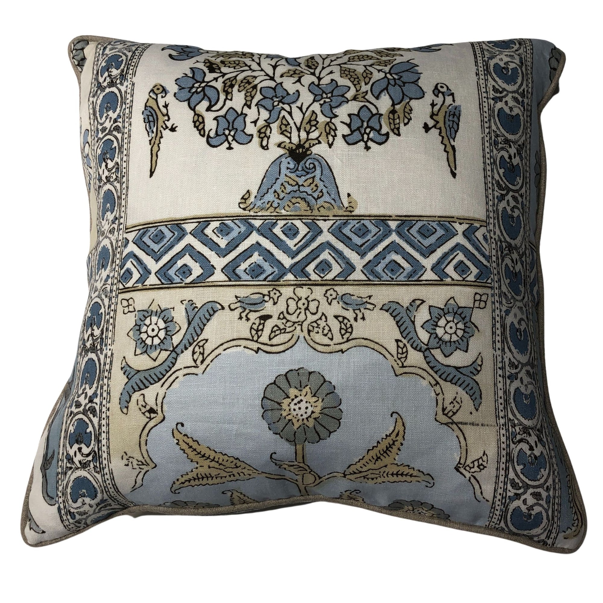 Agra Pillow - Blue/Grey