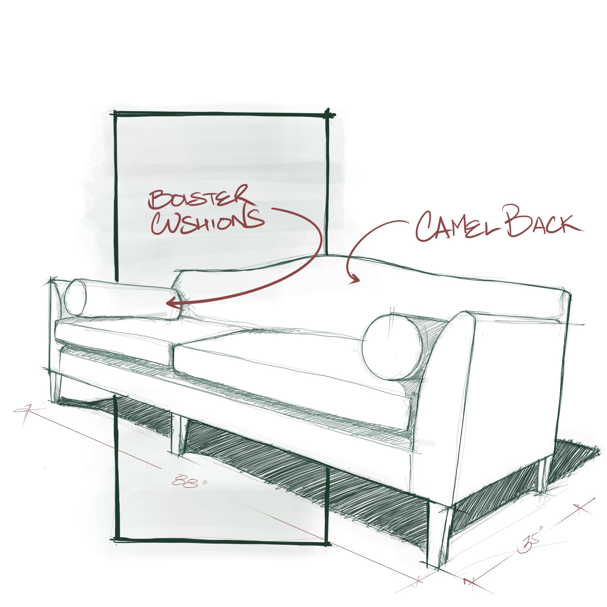 sketch of the Angel sofa