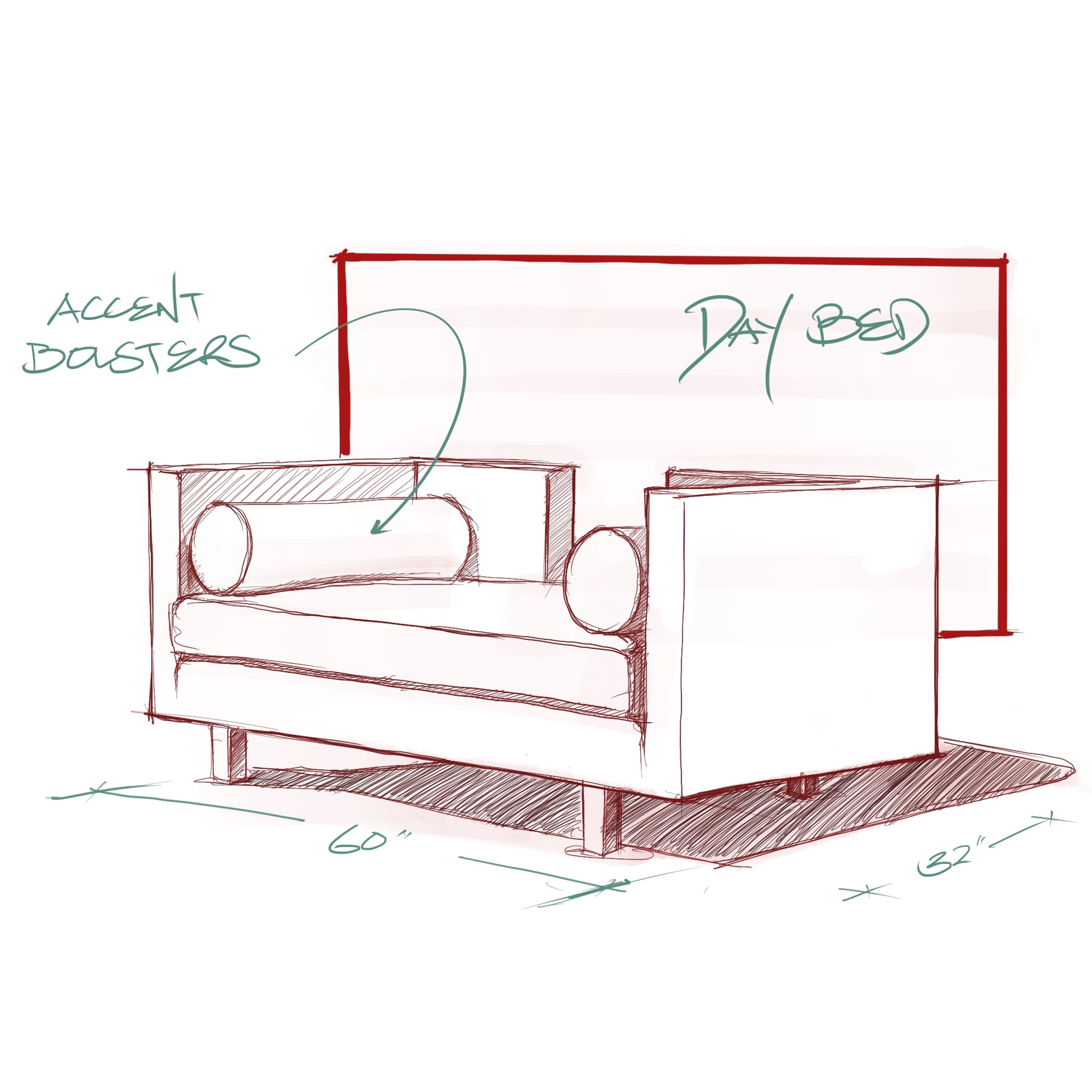 sketch of tina daybed