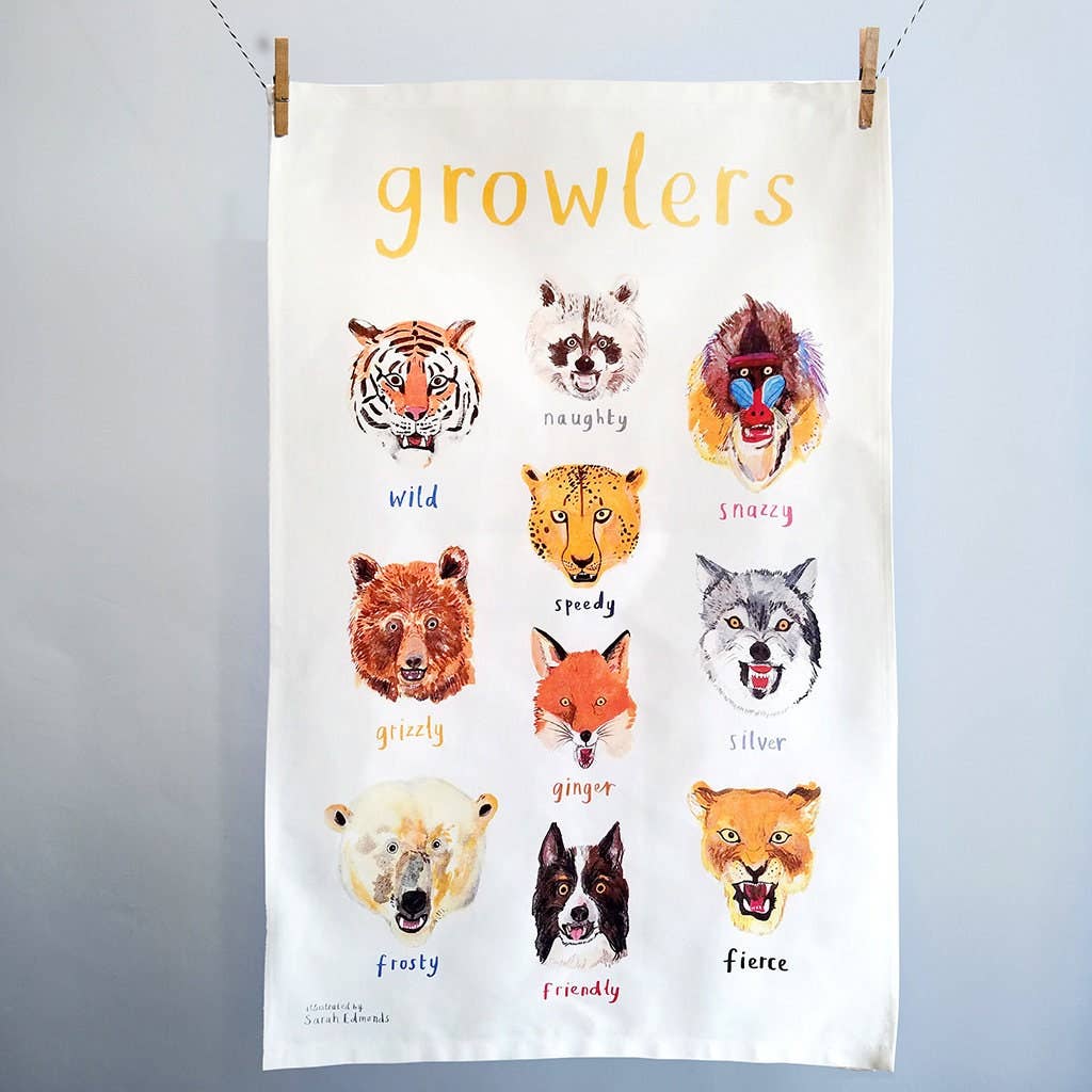 Growlers Animal Cotton Tea Towel