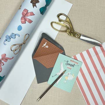 Vintage Stork Baby Shower Card