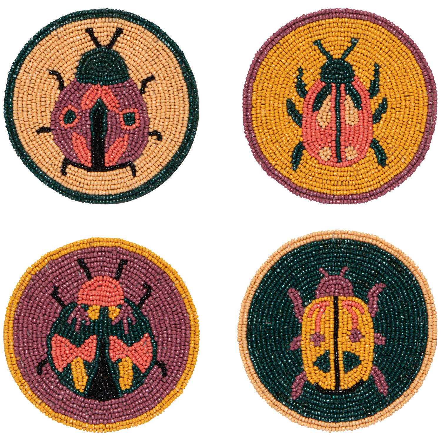 Bug Beaded Coasters Set of 4