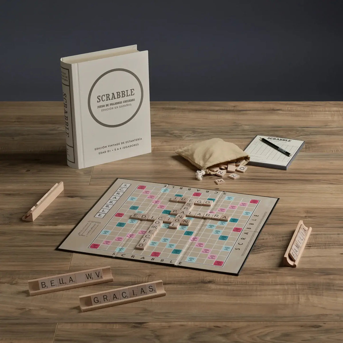 Scrabble Spanish Vintage Bookshelf Edition