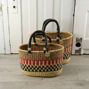 Oval Basket with Two Handles Small - Traditional Palette