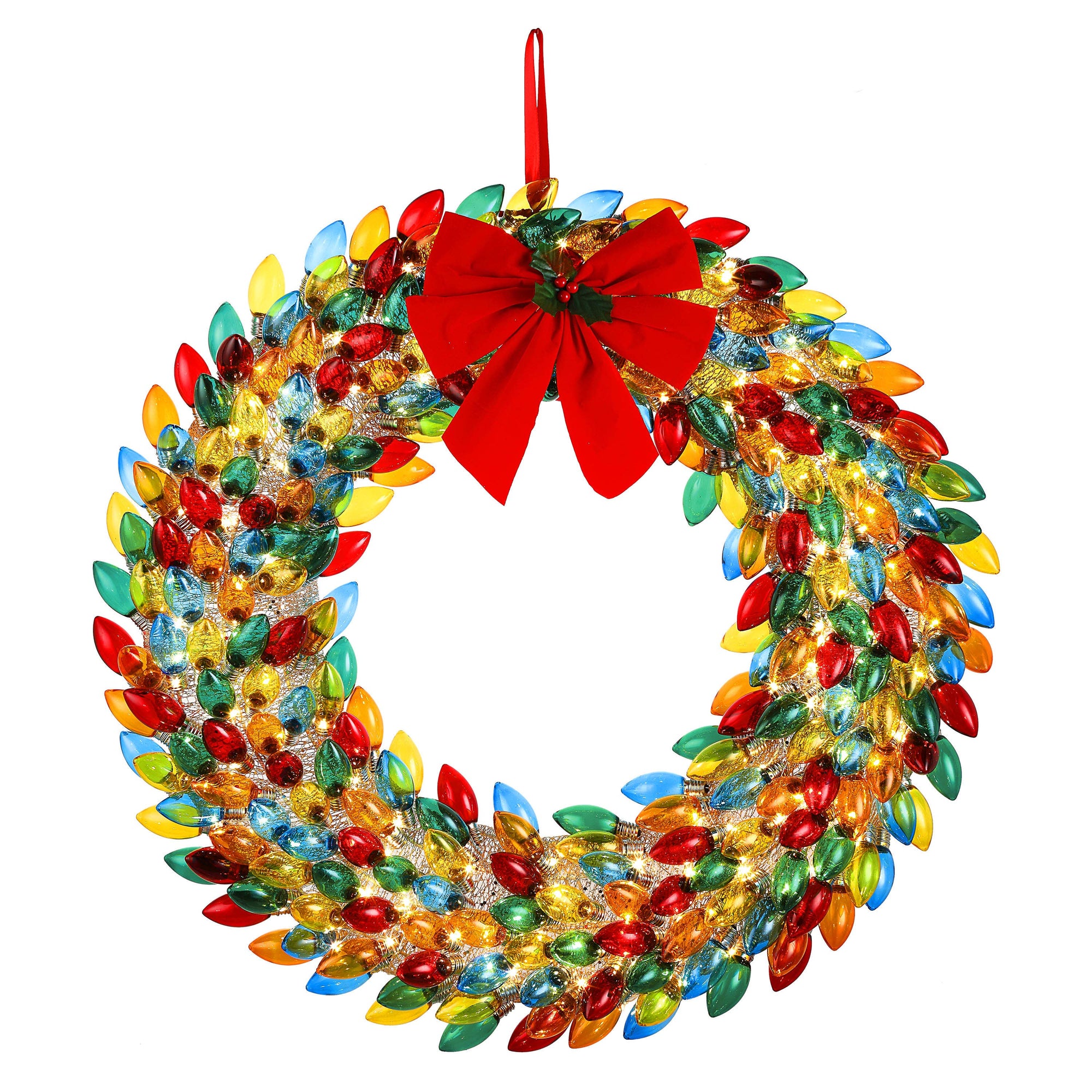 30" C9 Bulb Wreath - Multi-Color