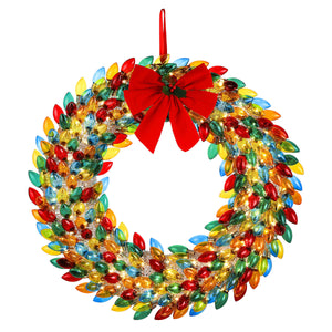 30" Multi Colour Bulb Wreath