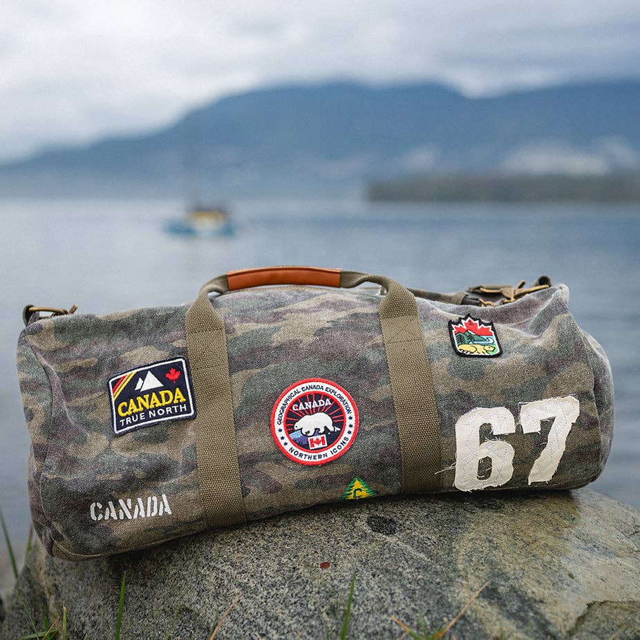 CANADA CAMOUFLAGE CANVAS DUFFEL BAG