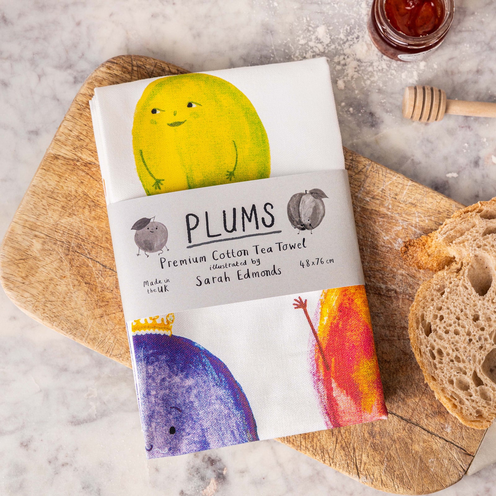 Plums Cotton Tea Towel