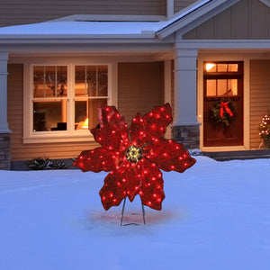 35 In. Outdoor Twinkling LED Poinsettia