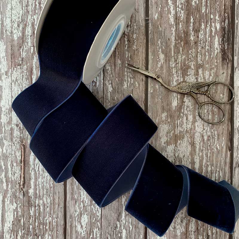 Navy Blue Velvet Ribbon 38mm  - 3 Meter roll
