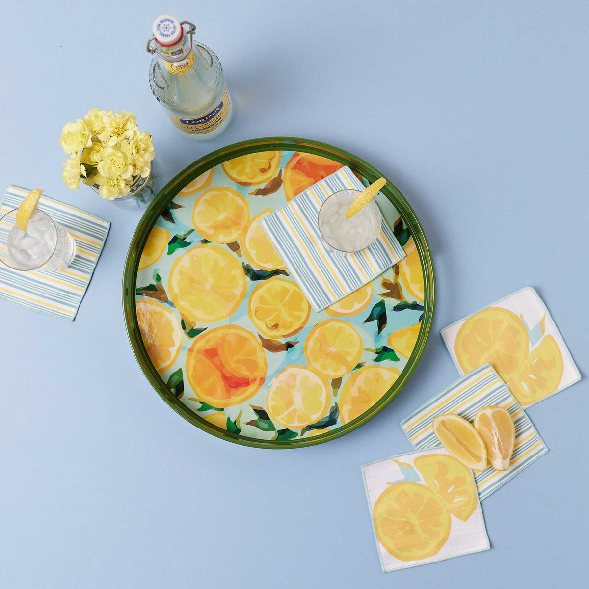 LEMON SLICES 15 Inch Round Tray
