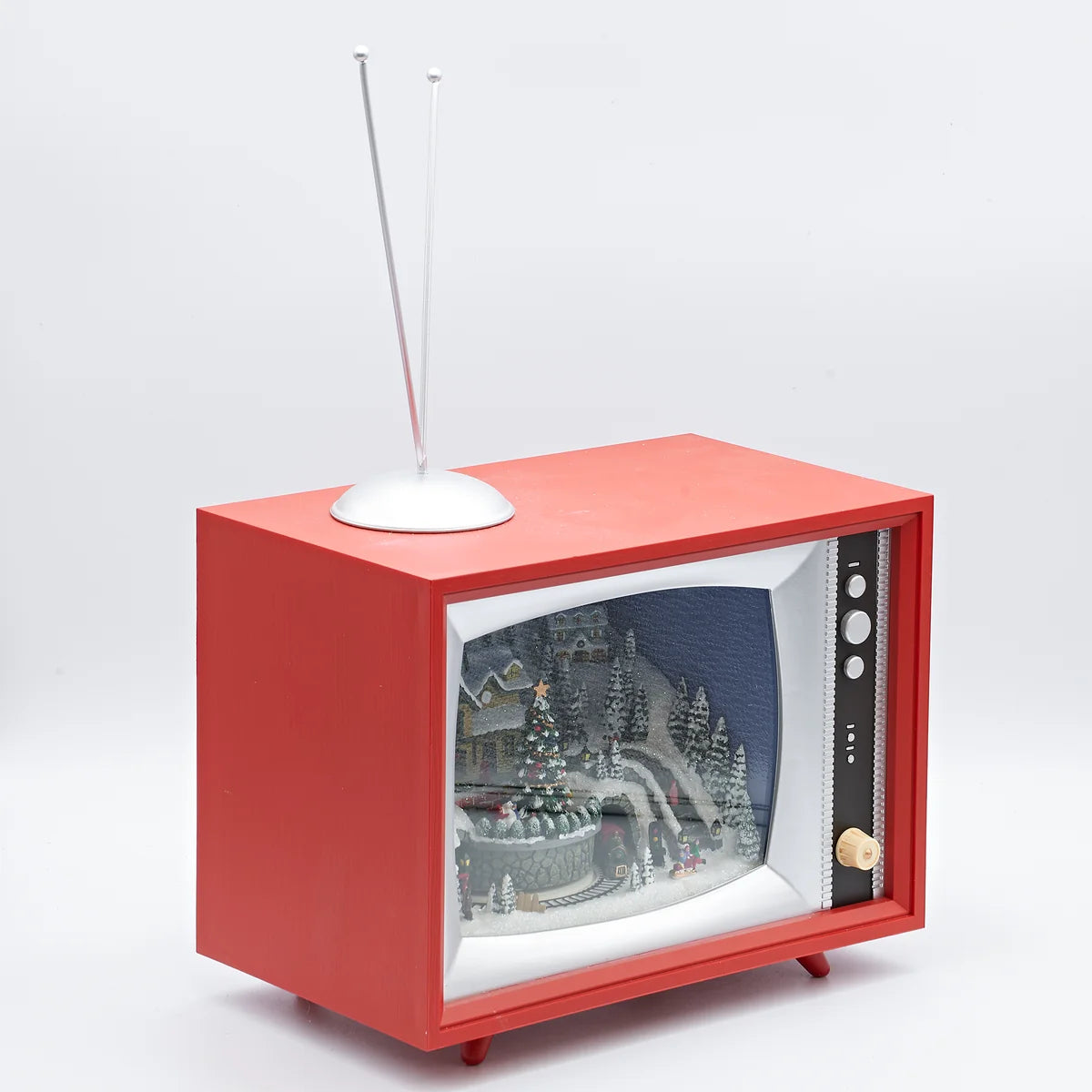 8.5" Lighted Musical TV Train Depot