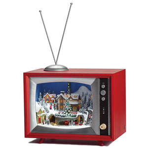 8.5" Lighted Musical TV Train Depot