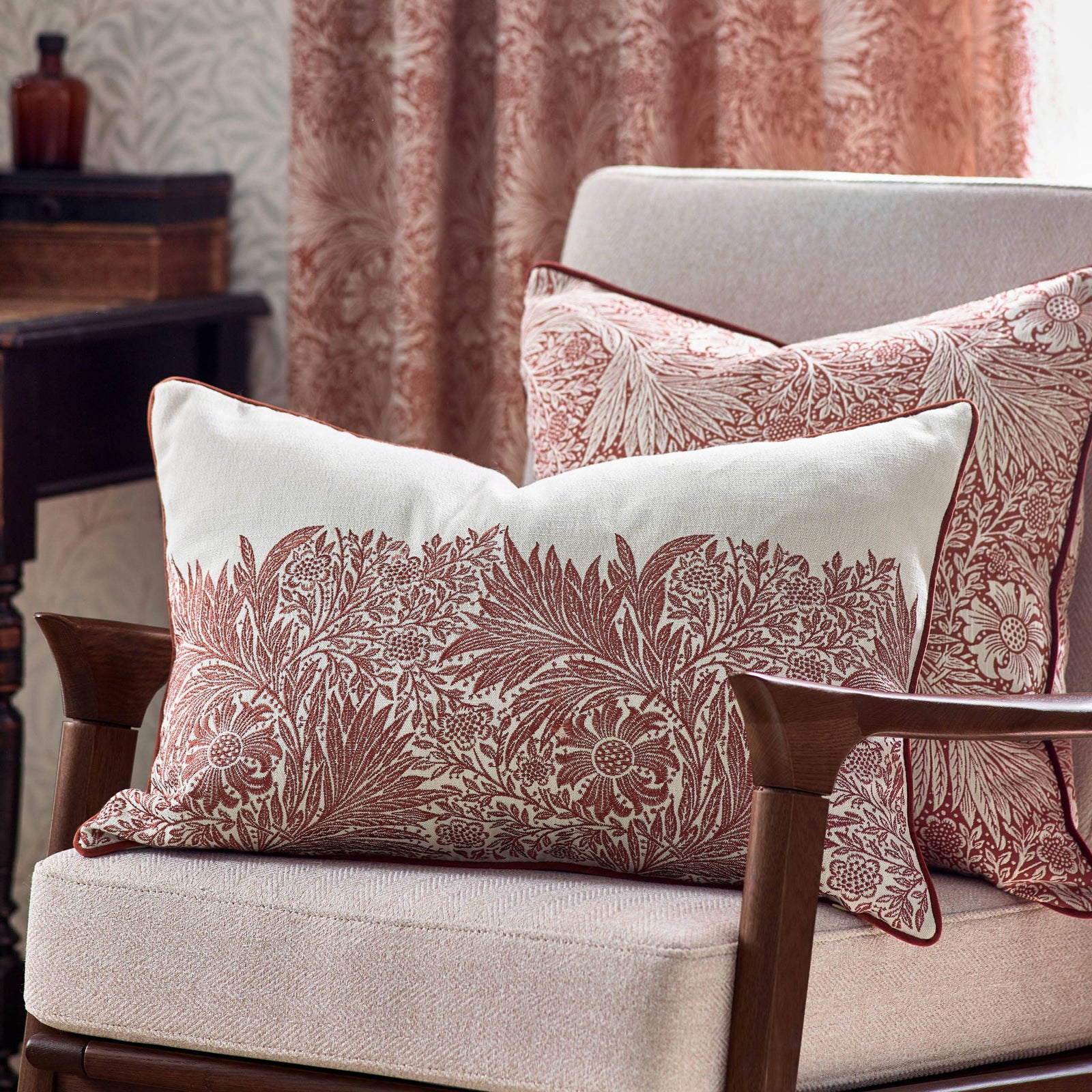 Marigold Embroidered Cushion Russet