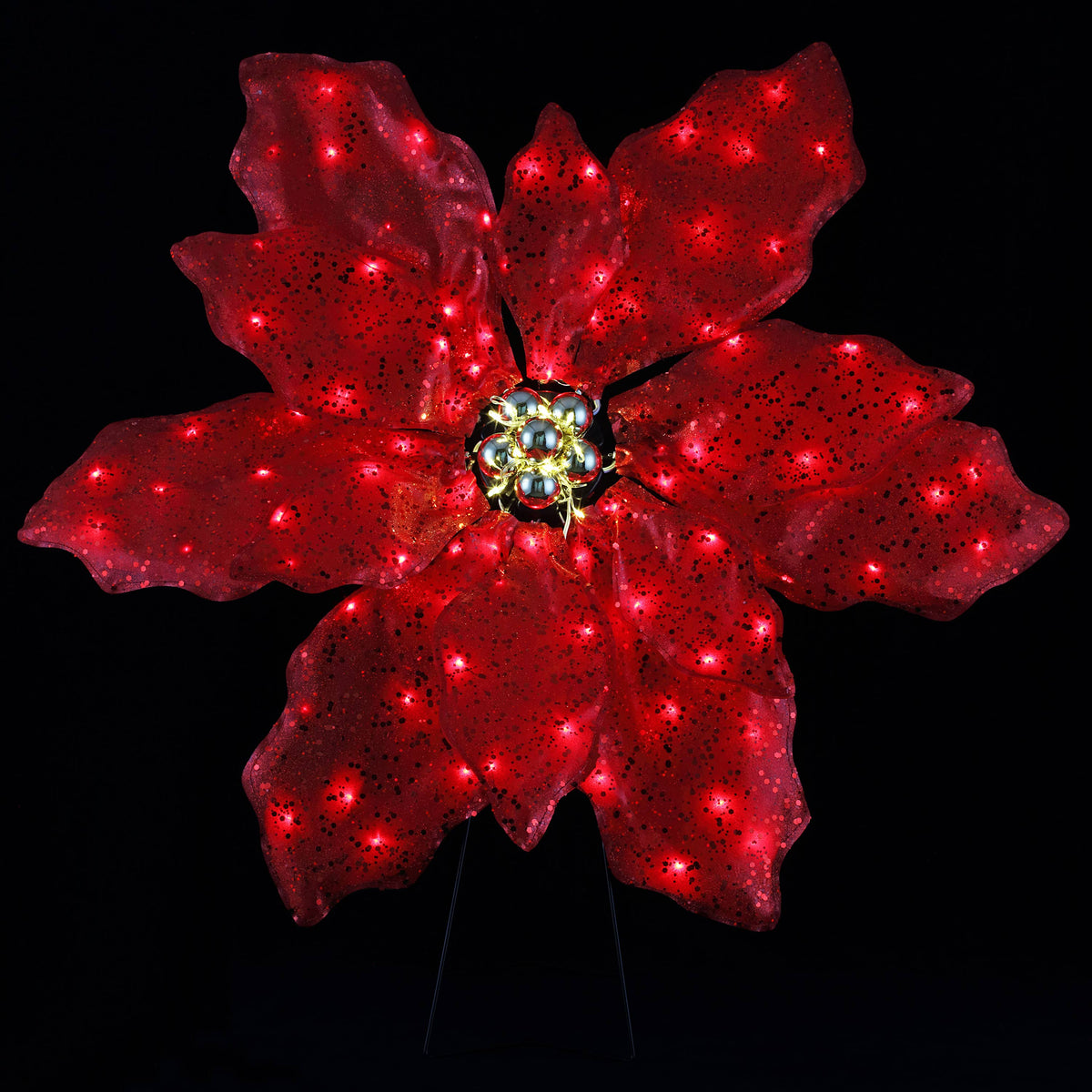35 In. Outdoor Twinkling LED Poinsettia